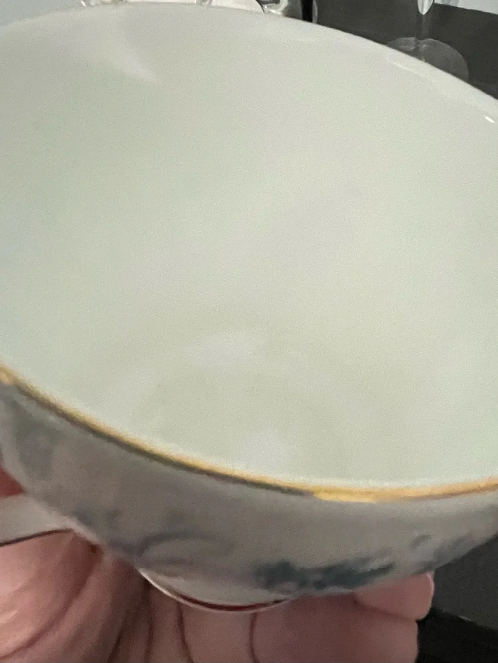 Colclough Braganza Blue Floral bone china Teacup and Saucer with Gold Trim